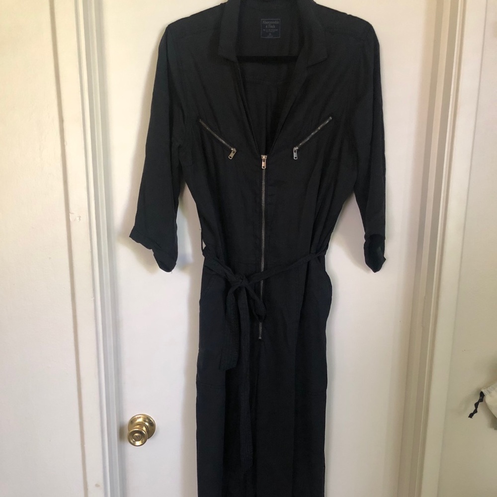 Abercrombie & Fitch black utility jumpsuit